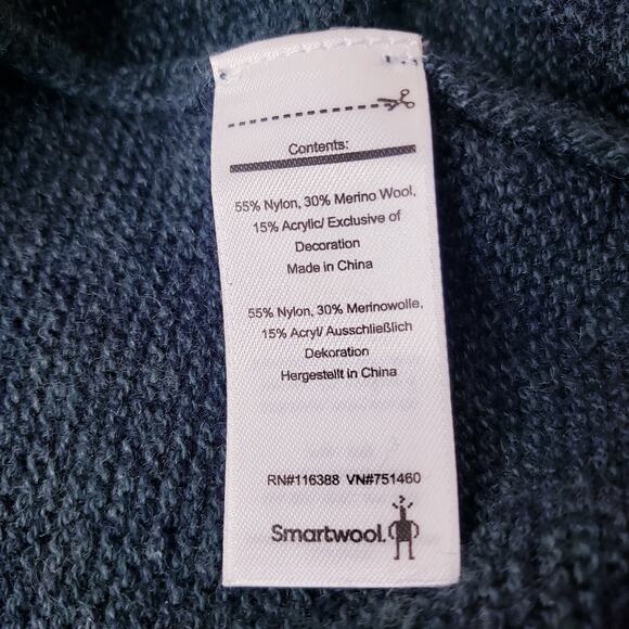 SMARTWOOL 1/2 Zip Pullover Merino Wool Blend Sweater Green Men's Size Large - Picture 6 of 12